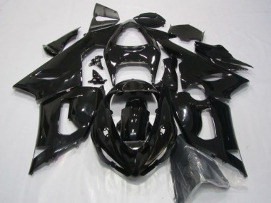 Aftermarket 2005-2006 Black Kawasaki ZX6R Replacement Fairings