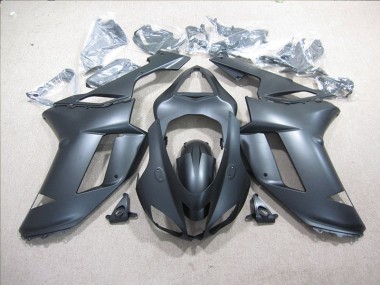 Custom 2007-2008 Black Kawasaki ZX6R Motorcycle Fairings