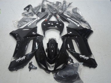 Custom 2007-2008 Black White Ninja Kawasaki ZX6R Bike Fairings