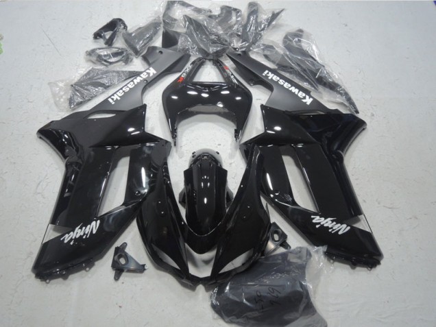 Custom 2007-2008 Black White Ninja Kawasaki ZX6R Bike Fairings Custom 2007-2008 Black White Ninja Kawasaki ZX6R Bike Fairings
