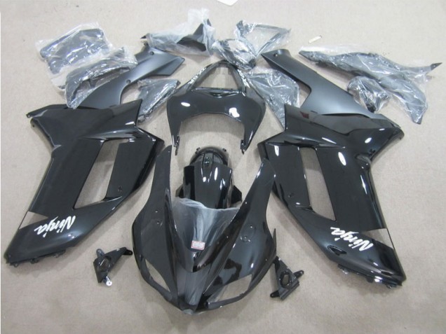 Custom 2007-2008 Black White Kawasaki ZX6R Motor Bike Fairings
