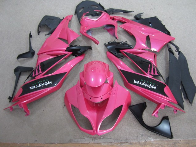 Custom 2009-2012 Pink Black Monster Kawasaki ZX6R Motor Fairings Custom 2009-2012 Pink Black Monster Kawasaki ZX6R Motor Fairings