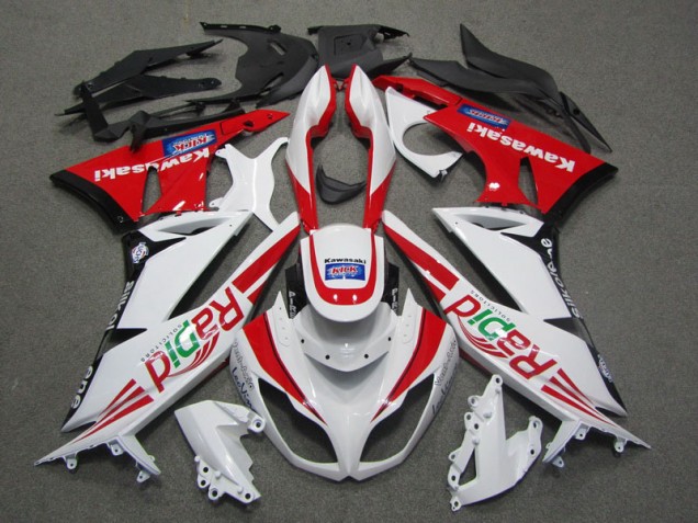 Custom 2009-2012 White Red Rapid Kawasaki ZX6R Motorcycle Fairing Custom 2009-2012 White Red Rapid Kawasaki ZX6R Motorcycle Fairing