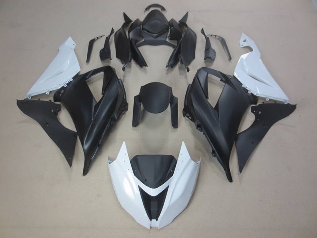Custom 2013-2018 Black White Kawasaki ZX6R Motorcycle Fairings Custom 2013-2018 Black White Kawasaki ZX6R Motorcycle Fairings