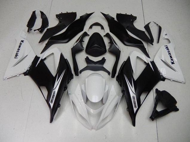 Custom 2013-2018 Black White Kawasaki ZX6R Motorcycle Fairing Kits Custom 2013-2018 Black White Kawasaki ZX6R Motorcycle Fairing Kits