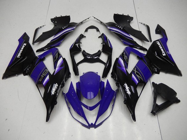 Custom 2013-2018 Black Blue Kawasaki ZX6R Motorbike Fairing