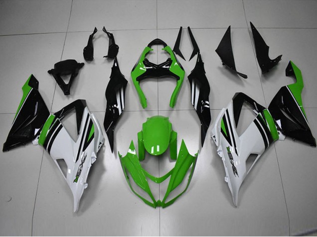 Custom 2013-2018 Black Green White Kawasaki ZX6R Bike Fairing Kit Custom 2013-2018 Black Green White Kawasaki ZX6R Bike Fairing Kit