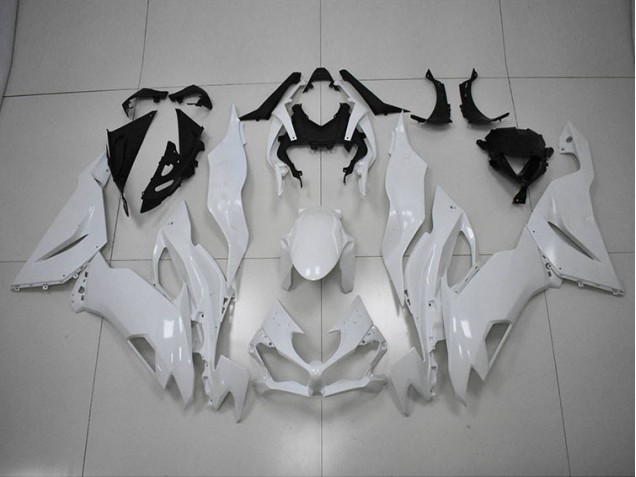Custom 2019-2023 White Kawasaki ZX6R Motorcycle Replacement Fairings Custom 2019-2023 White Kawasaki ZX6R Motorcycle Replacement Fairings