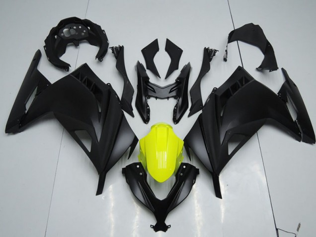 Aftermarket 2013-2016 Black Yellow Kawasaki ZX300R Replacement Motorcycle Fairings