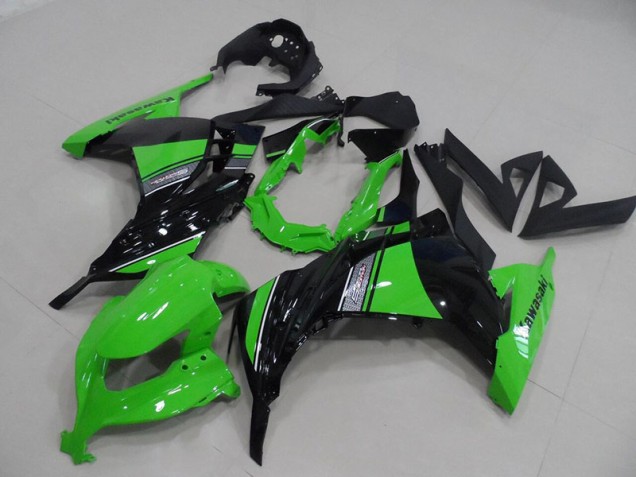 Custom 2013-2016 Black Green Kawasaki ZX300R Moto Fairings