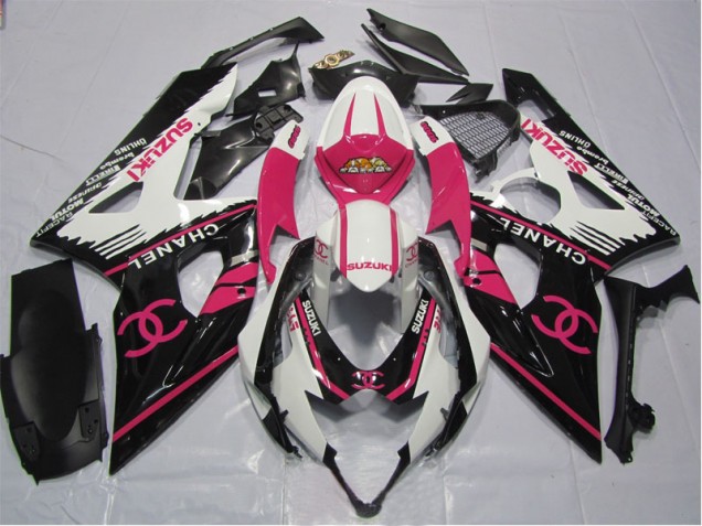 Custom 2005-2006 Pink Chanel Suzuki GSXR1000 Motorbike Fairing Custom 2005-2006 Pink Chanel Suzuki GSXR1000 Motorbike Fairing
