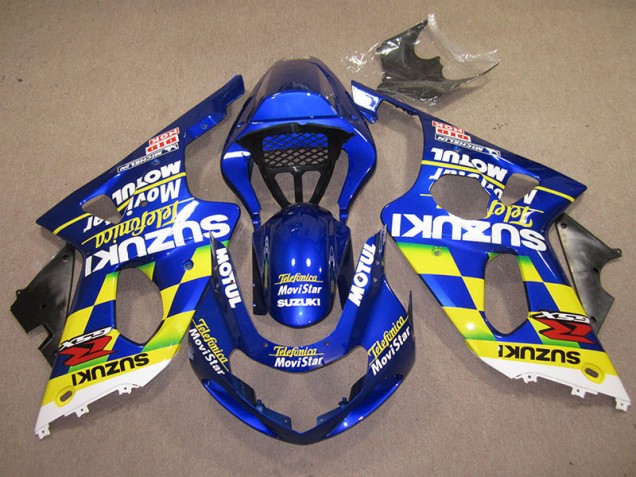 Custom 2000-2002 Blue Yellow Telefumica Movistar Suzuki GSXR1000 Motor Fairings Custom 2000-2002 Blue Yellow Telefumica Movistar Suzuki GSXR1000 Motor Fairings