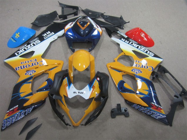 Custom 2005-2006 Yellow Blue Corona Extra Suzuki GSXR1000 Moto Fairings Custom 2005-2006 Yellow Blue Corona Extra Suzuki GSXR1000 Moto Fairings