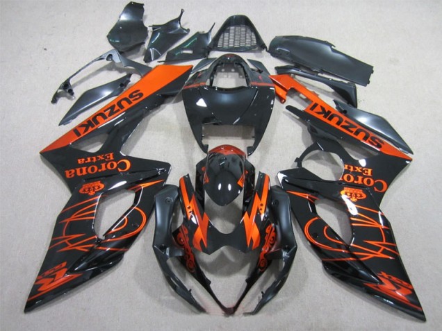 Custom 2005-2006 Black Orange Corona Extra Suzuki GSXR1000 Replacement Fairings Custom 2005-2006 Black Orange Corona Extra Suzuki GSXR1000 Replacement Fairings