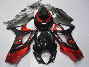 Custom 2007-2008 Black Red Suzuki GSXR1000 Motorcycle Fairing Kit