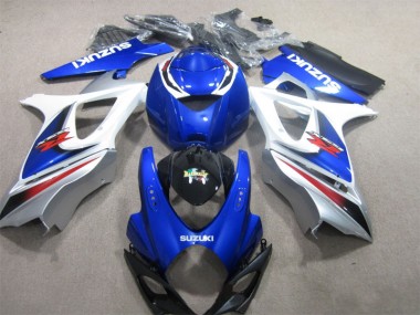Custom 2007-2008 Blue White Suzuki GSXR1000 Motor Bike Fairings