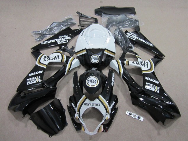 Custom 2007-2008 Black Lucky Strike White Motul Suzuki GSXR1000 Bike Fairing Kit Custom 2007-2008 Black Lucky Strike White Motul Suzuki GSXR1000 Bike Fairing Kit
