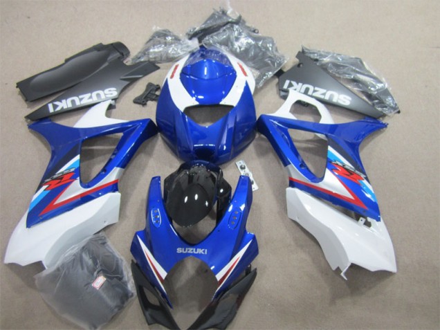 Custom 2007-2008 Blue White Suzuki GSXR1000 Moto Fairings Custom 2007-2008 Blue White Suzuki GSXR1000 Moto Fairings