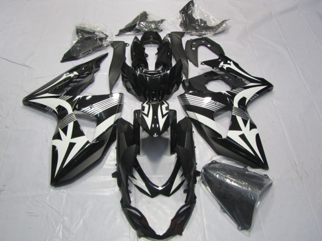 Custom 2009-2016 Black White Suzuki GSXR1000 Motorcyle Fairings