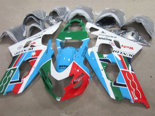 Custom 2001-2003 Blue Green White Motul Suzuki GSXR600 Motorcycle Bodywork Custom 2001-2003 Blue Green White Motul Suzuki GSXR600 Motorcycle Bodywork