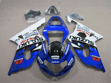 Aftermarket 2001-2003 Blue White Motul Suzuki GSXR600 Moto Fairings