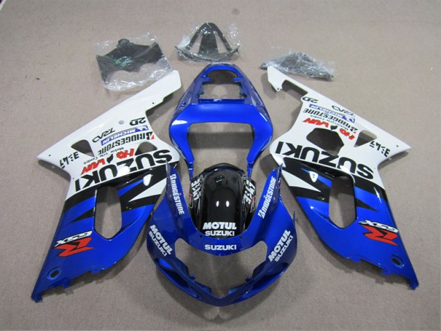 Custom 2001-2003 Blue White Motul Suzuki GSXR600 Moto Fairings Custom 2001-2003 Blue White Motul Suzuki GSXR600 Moto Fairings