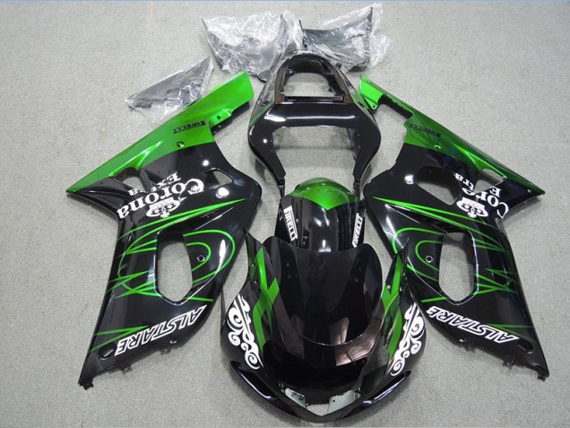 Custom 2001-2003 Black Green Corona Extra Suzuki GSXR600 Motorcycle Fairing Kits Custom 2001-2003 Black Green Corona Extra Suzuki GSXR600 Motorcycle Fairing Kits