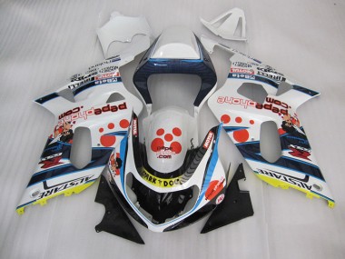 Custom 2001-2003 White Blue Dark Dog Suzuki GSXR600 Bike Fairings