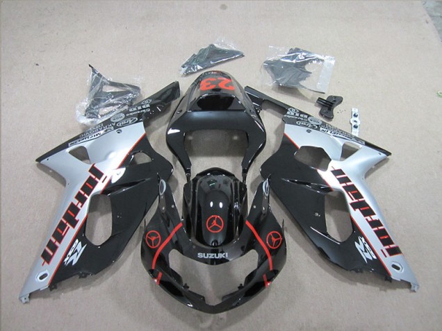 Custom 2001-2003 Black Red 23 Suzuki GSXR600 Bike Fairing Kit Custom 2001-2003 Black Red 23 Suzuki GSXR600 Bike Fairing Kit
