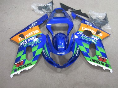 Custom 2001-2003 Blue Green Telefumia Movistar Suzuki GSXR600 Motorcycle Bodywork