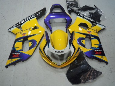 Aftermarket 2001-2003 Yellow Purple Suzuki GSXR600 Motorbike Fairing Kits