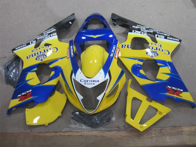 Custom 2004-2005 Yellow Blue Corona Extra Suzuki GSXR600 Motorcycle Fairings Custom 2004-2005 Yellow Blue Corona Extra Suzuki GSXR600 Motorcycle Fairings