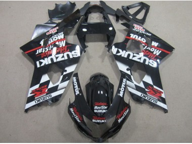 Custom 2004-2005 Black Red Telefumia Movistar Suzuki GSXR600 Motorbike Fairing