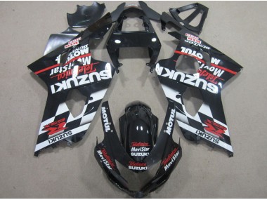 Aftermarket 2004-2005 Black Red Telefumia Movistar Suzuki GSXR600 Motorbike Fairing