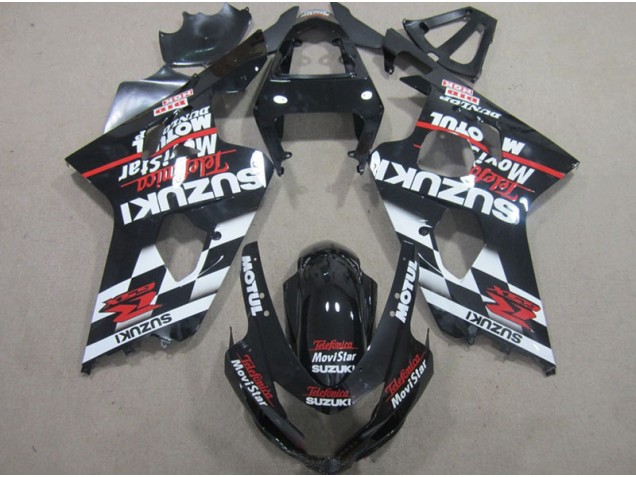 Custom 2004-2005 Black Red Telefumia Movistar Suzuki GSXR600 Motorbike Fairing Custom 2004-2005 Black Red Telefumia Movistar Suzuki GSXR600 Motorbike Fairing