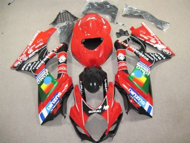 Custom 2004-2005 Red Black Suzuki GSXR600 Motorcycle Fairing Kit