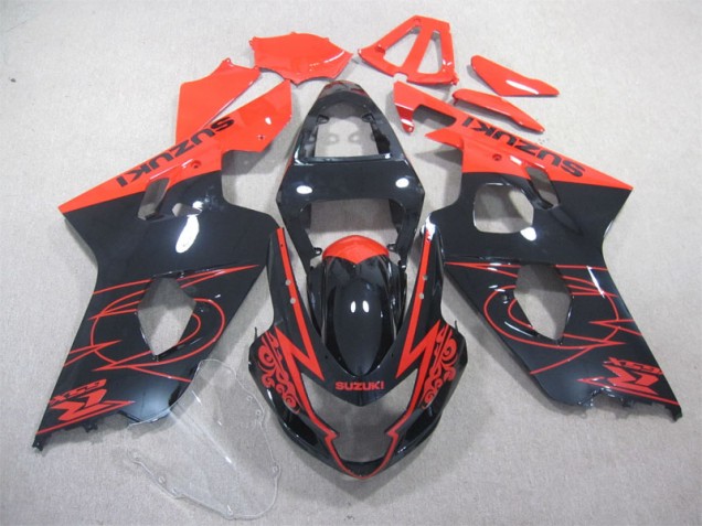 Custom 2004-2005 Black Red Suzuki GSXR600 Bike Fairings Custom 2004-2005 Black Red Suzuki GSXR600 Bike Fairings