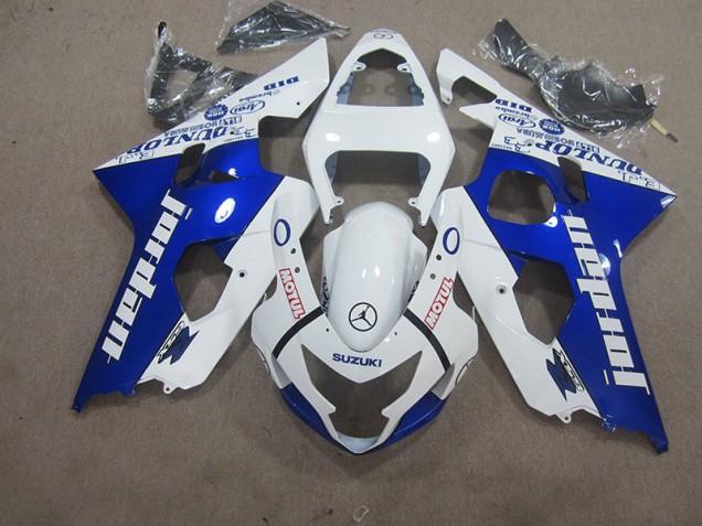 Custom 2004-2005 White Blue Motul Suzuki GSXR600 Motorbike Fairing Custom 2004-2005 White Blue Motul Suzuki GSXR600 Motorbike Fairing