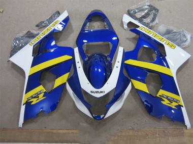 Aftermarket 2004-2005 Blue White Yellow Suzuki GSXR600 Replacement Motorcycle Fairings