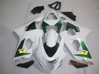 Aftermarket 2004-2005 White Green Suzuki GSXR600 Motorbike Fairing Kits