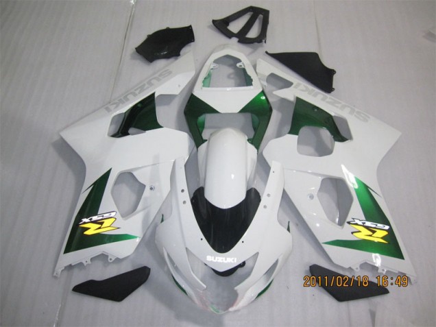 Custom 2004-2005 White Green Suzuki GSXR600 Motorbike Fairing Kits Custom 2004-2005 White Green Suzuki GSXR600 Motorbike Fairing Kits