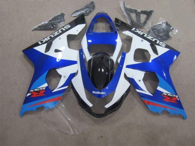 Custom 2004-2005 Blue White Suzuki GSXR600 Motorcycle Fairings Kits Custom 2004-2005 Blue White Suzuki GSXR600 Motorcycle Fairings Kits