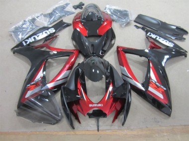 Aftermarket 2006-2007 Black Red Suzuki GSXR600 Motorcycle Fairing Kits