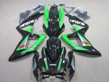 Aftermarket 2006-2007 Black Green Suzuki GSXR600 Bike Fairings