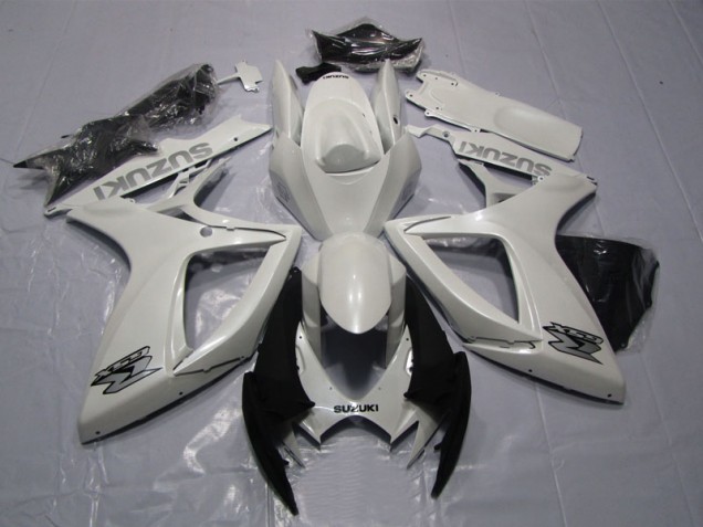 Custom 2006-2007 White Suzuki GSXR600 Motorcycle Bodywork Custom 2006-2007 White Suzuki GSXR600 Motorcycle Bodywork