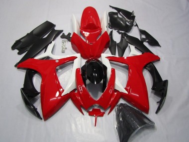Custom 2006-2007 Red Black Suzuki GSXR600 Motorcycle Replacement Fairings