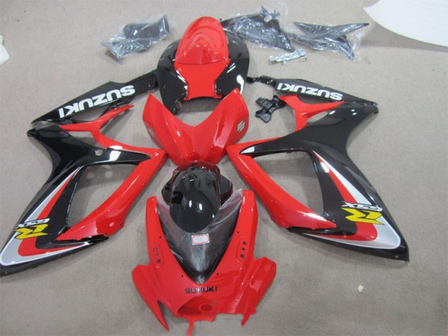Custom 2006-2007 Red Black Suzuki GSXR600 Replacement Fairings Custom 2006-2007 Red Black Suzuki GSXR600 Replacement Fairings