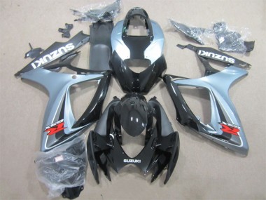 Custom 2006-2007 Black Grey Suzuki GSXR600 Motor Fairings