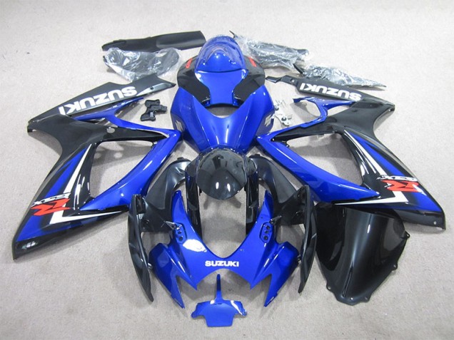 Custom 2006-2007 Black Blue Suzuki GSXR600 Motorcycle Fairings Kit Custom 2006-2007 Black Blue Suzuki GSXR600 Motorcycle Fairings Kit