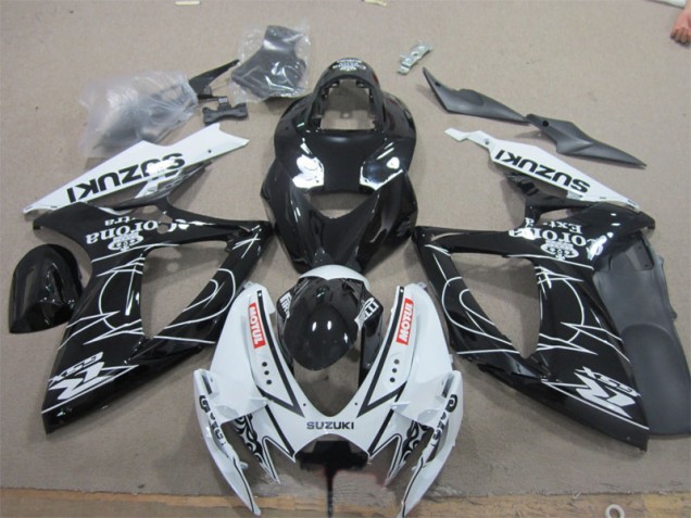 Custom 2006-2007 Black White Corona Extra Motul Suzuki GSXR600 Motorcycle Fairings Custom 2006-2007 Black White Corona Extra Motul Suzuki GSXR600 Motorcycle Fairings